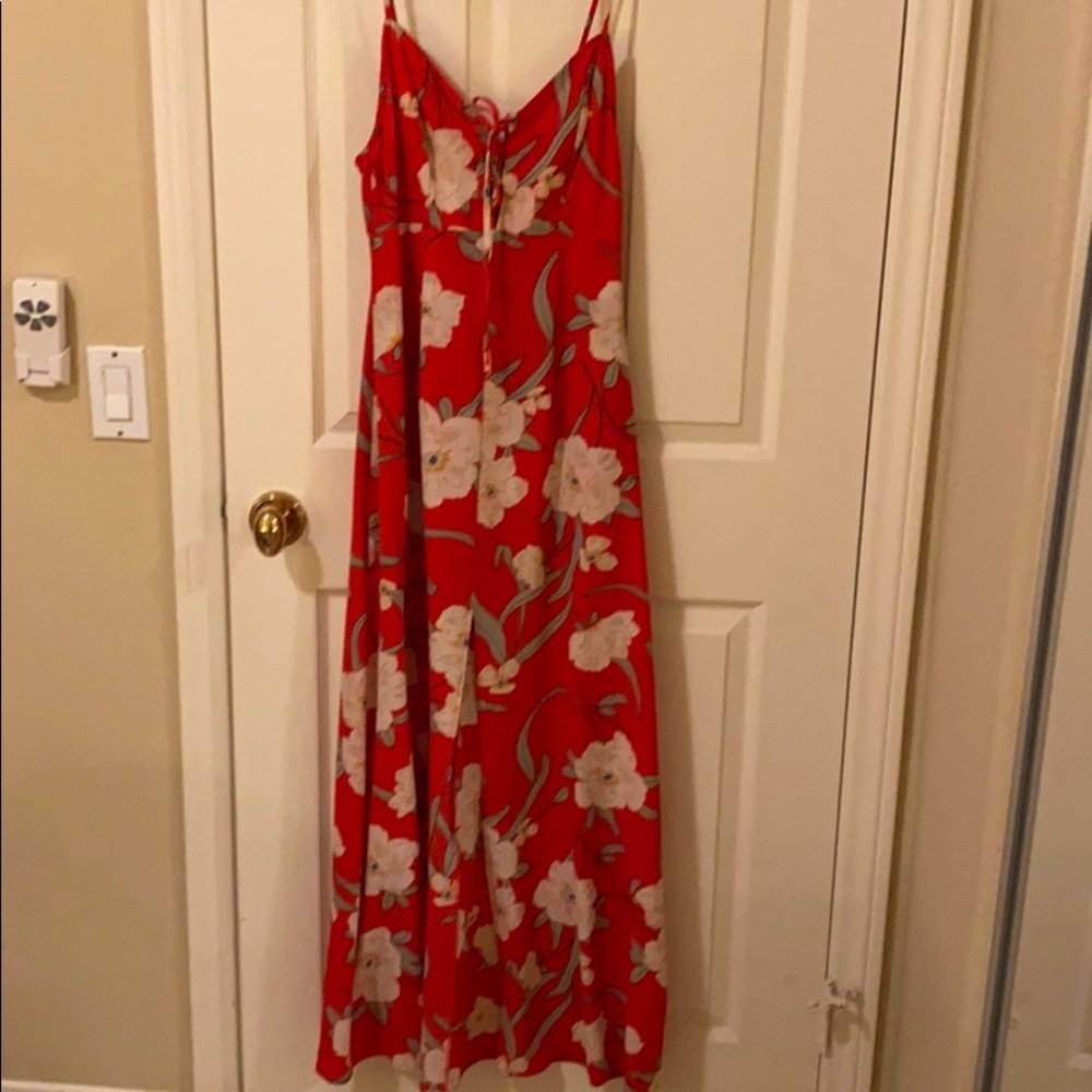 Show Me Your MuMu Red Floral Maxi dress